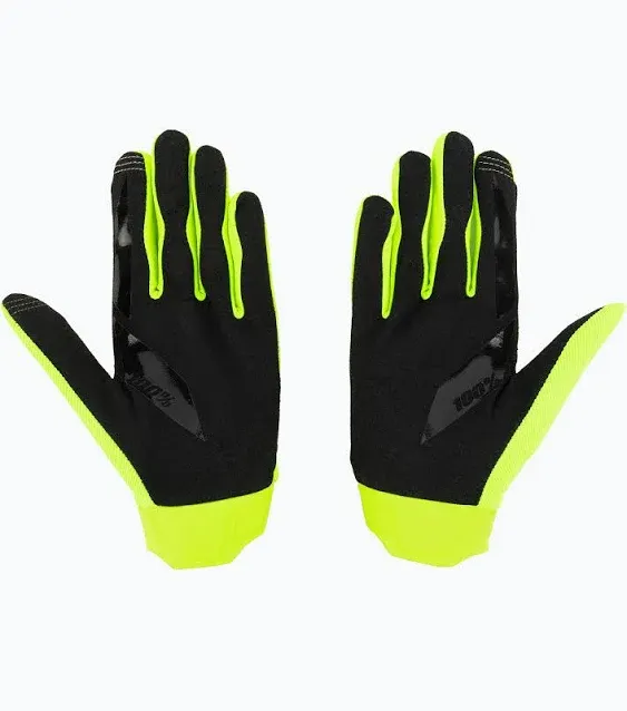 100% Ridecamp Gloves - Flourescent Yellow, Full Finger, Medium