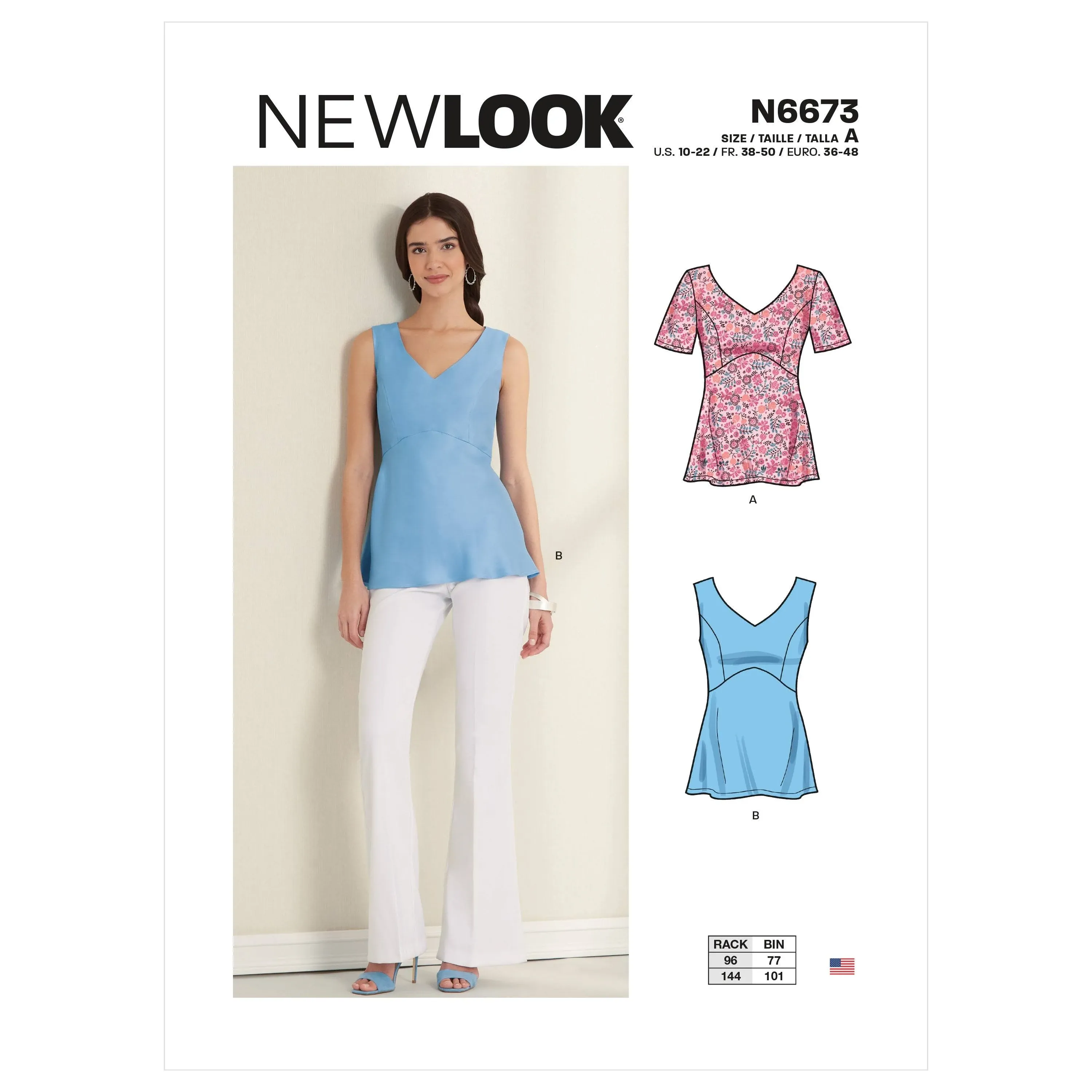 New Look Misses' Sewing Pattern Top Shirt