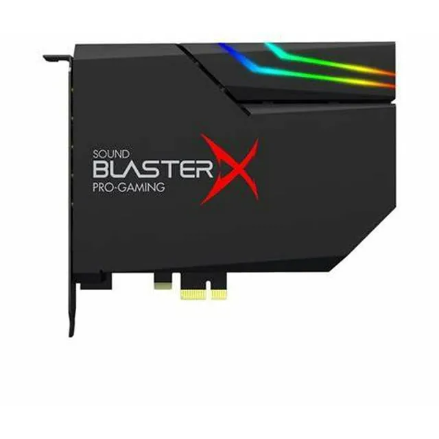 Creative Sound BlasterX AE-5 Plus SABRE32-Klasse Hi-res 32-Bit/384kHz PCIe Gaming Soundkarte und DAC mit Dolby Digital und DTS, Xamp Diskrete Kopfhörer Bi-Amp, bis zu 122dB SNR, RGB-Beleuchtungssystem