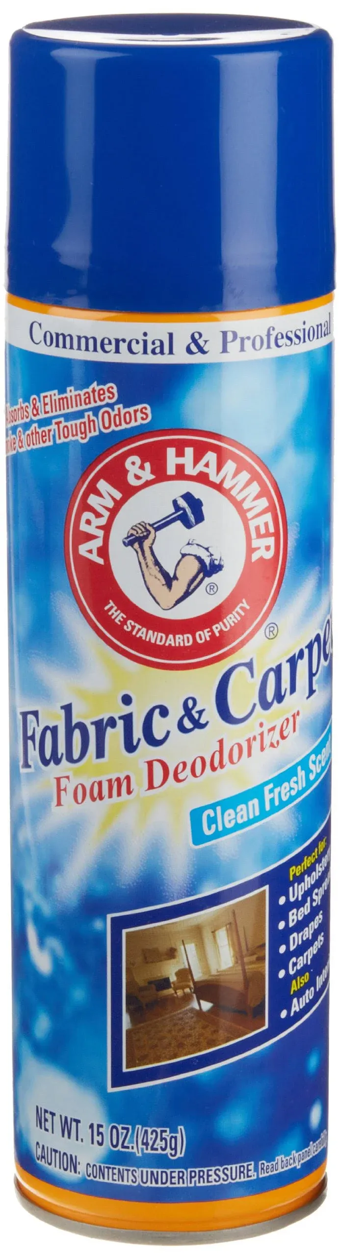 Arm & Hammer 33200-00514 15 oz Fabric & Carpet Foam Deodorizer - Case of 8