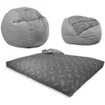 CordaRoy's - Charcoal Chenille Convertible Bean Bag Chair - Full