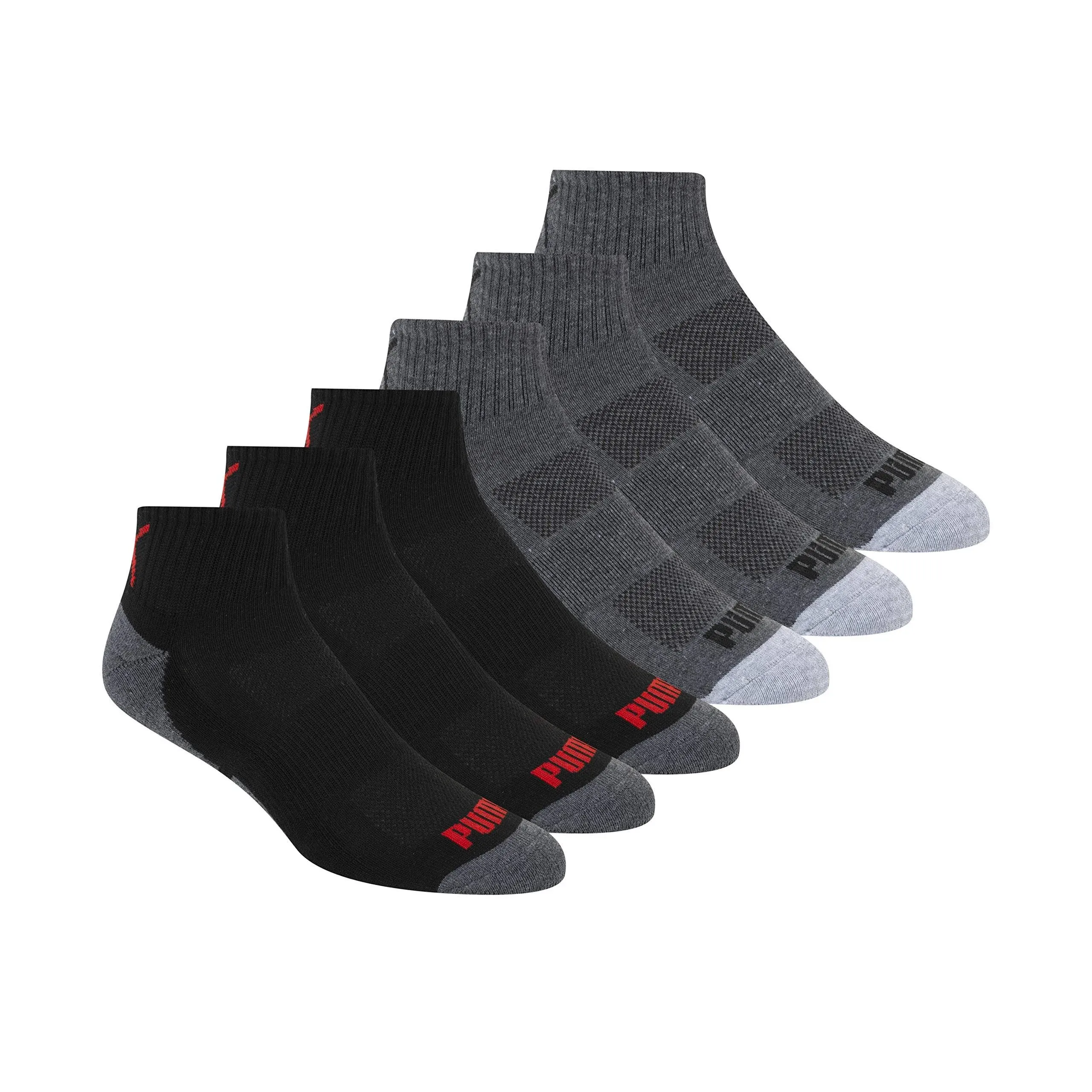 Puma Men's 6 Pack Quarter Crew Socks