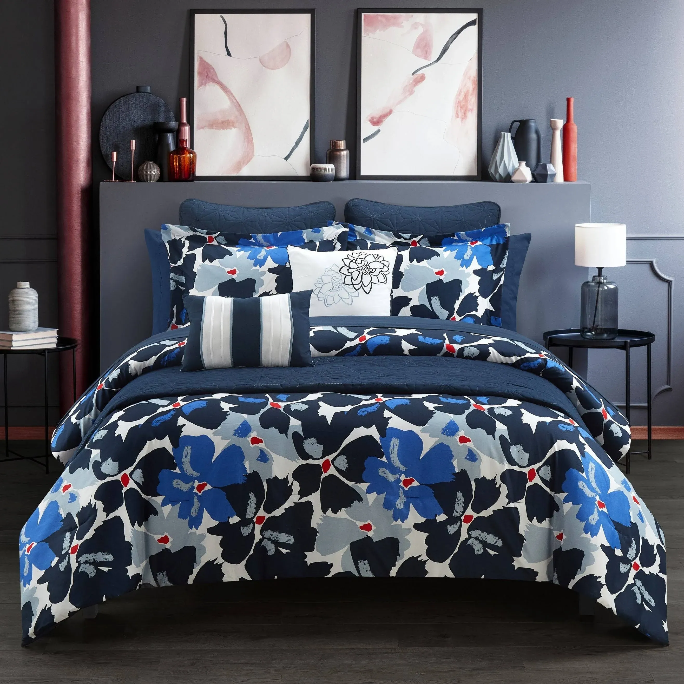 Chic Home Malea Comforter Set, Blue, Twin