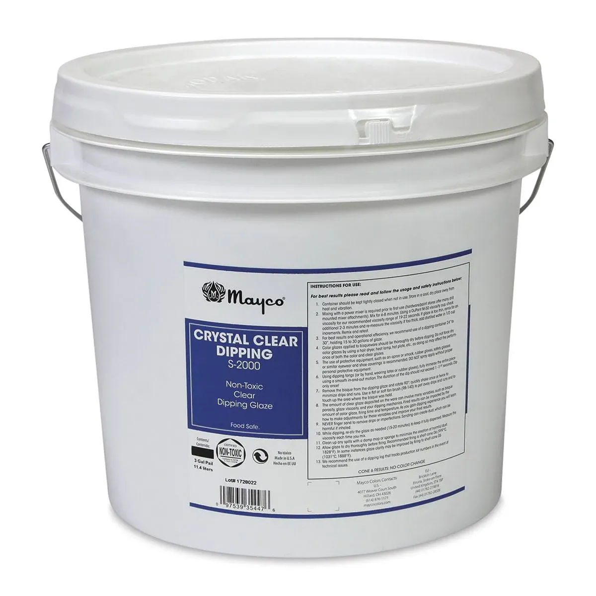 Mayco Crystal Clear Dipping Glaze, 3 Gallon