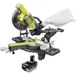 Ryobi PBT01B-PBP004 ONE+ 18V Cordless 7-1/4 in. Sliding Compound Miter Saw with High Performance Lithium-Ion 4.0 Ah Battery