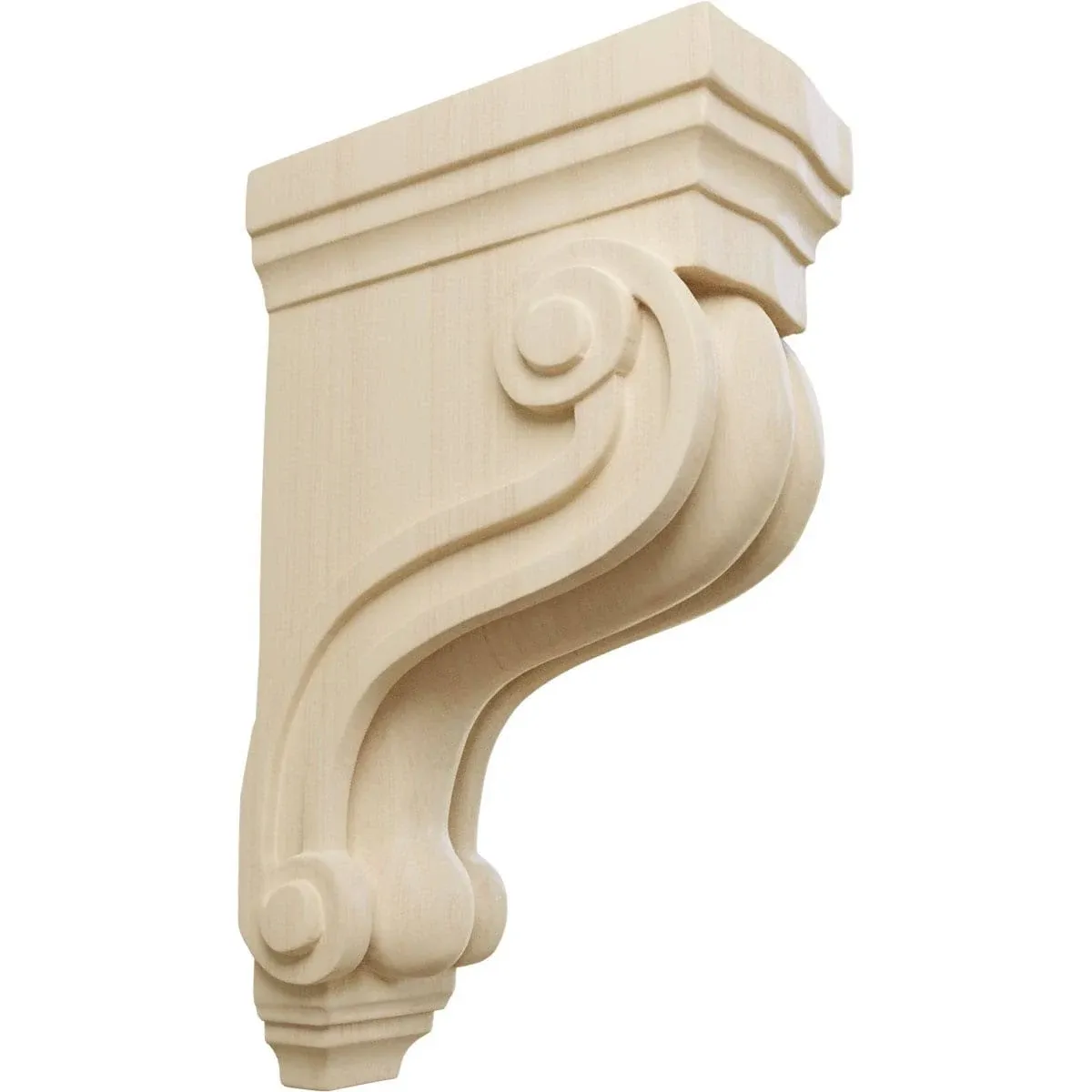 Ekena Millwork COR03X06X10TSRW Boston Traditional Scroll Wood Corbels, 3 3/8"W x 6 1/2"D x 10 1/2"H, Rubberwood