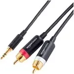 AmazonBasics 3.5mm to 2-Male RCA Adapter Cable - 8 Feet