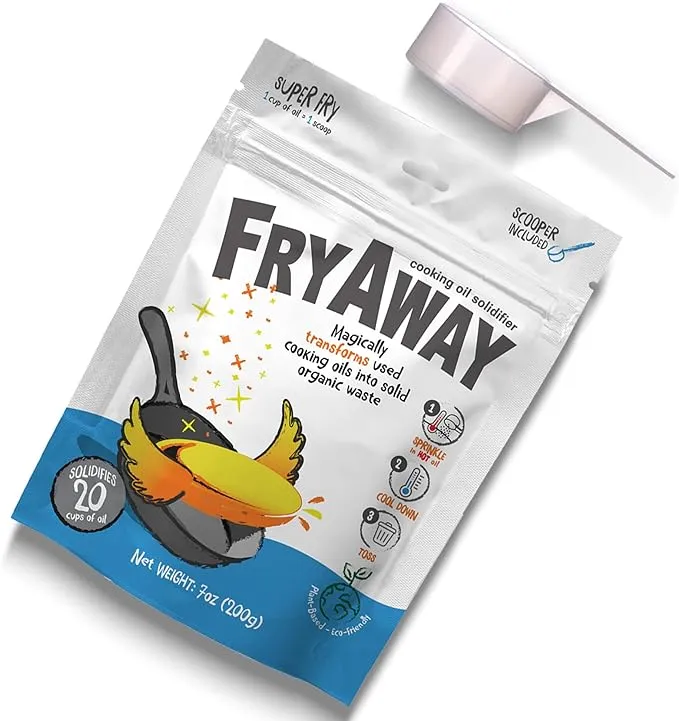 FryAway Pan Fry Cooking Oil Solidifier, Easy Oil Disposal, 4 Packets