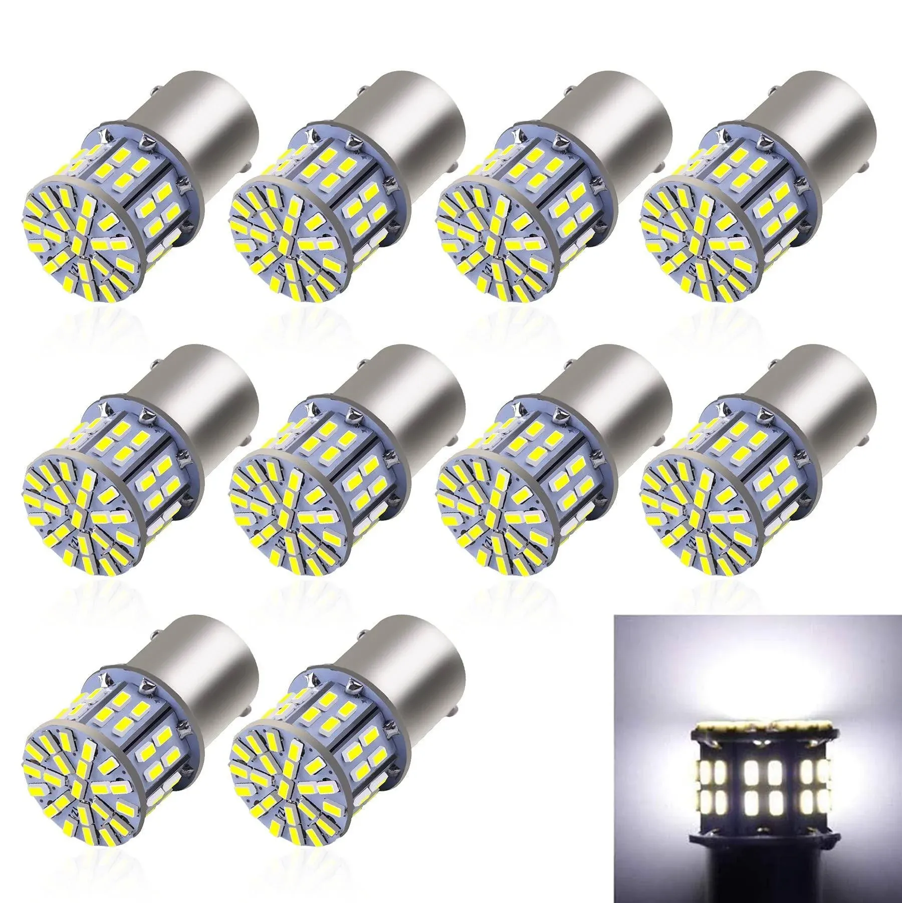 CARGO LED 10 Pcs of White Super Bright 1156 1141 1003 1073 BA15S 7506 50 SMD ...