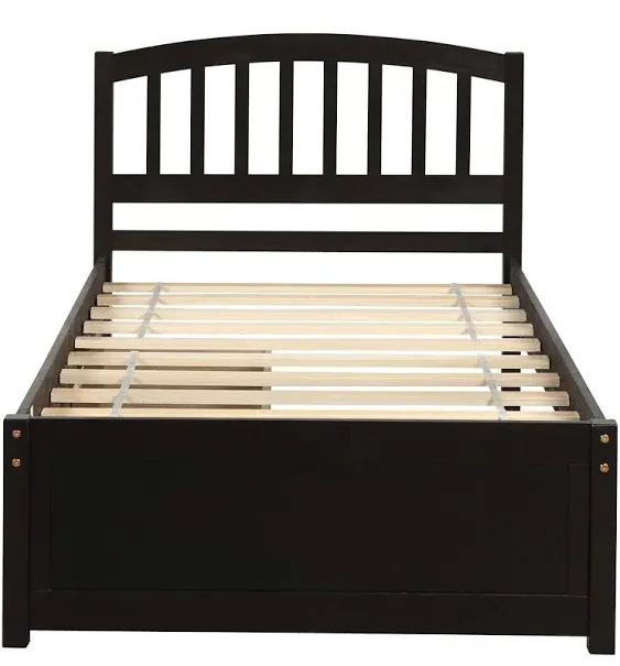 Harper &amp; Bright Designs Twin Platform Bed with Drawers/Wooden Storage Bed with H