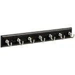 Franklin Brass Key Hook Rail Wall Hooks 14 Inches, Black &amp; Satin Nickel, FBKEYT7