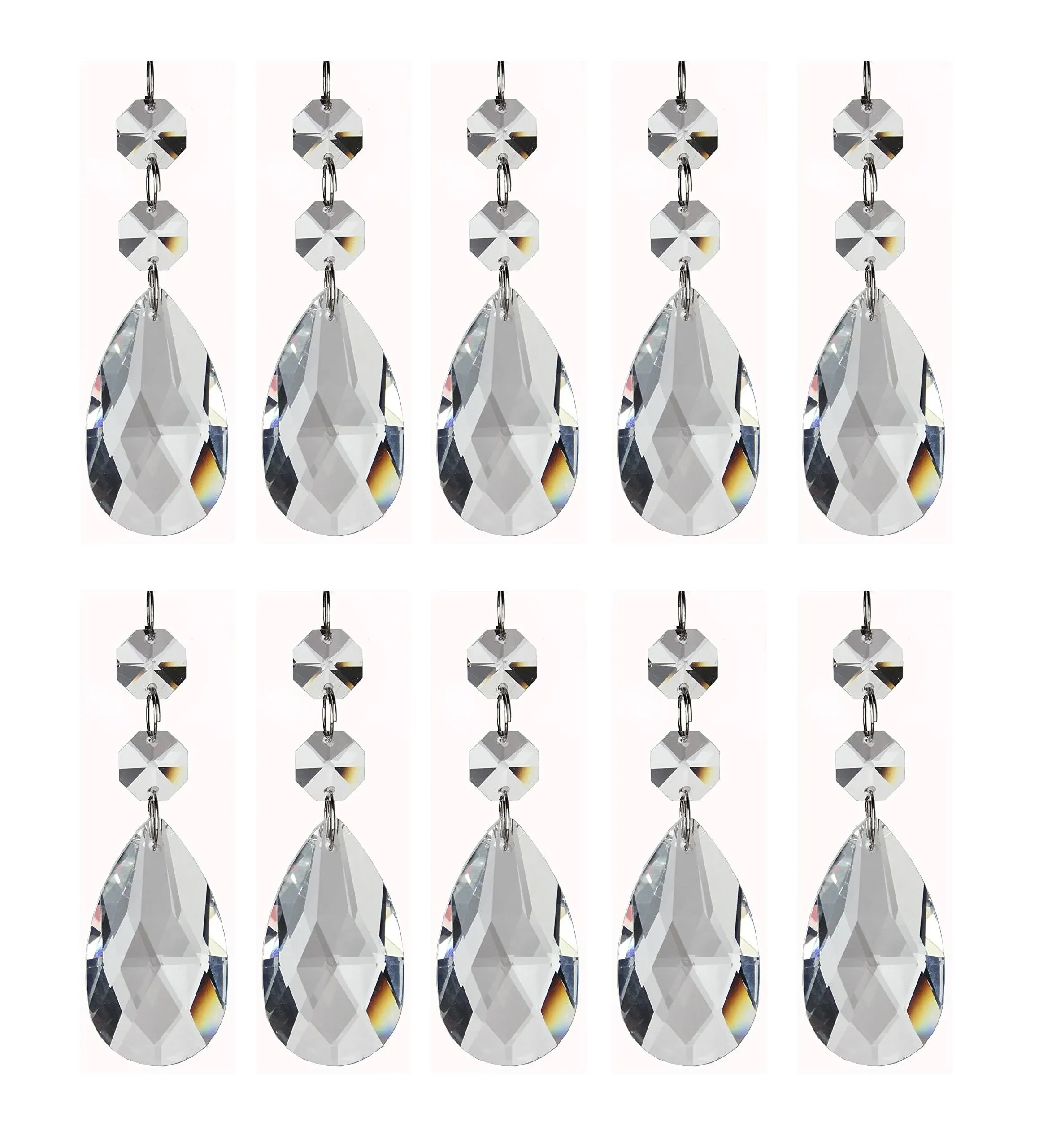 Pendants-Teard<wbr/>rop Chandelier Crystal Pendants Glass Pendants Beads Pack of 12