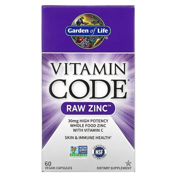 Garden of Life Vitamin Code Raw Zinc - 60 Capsules