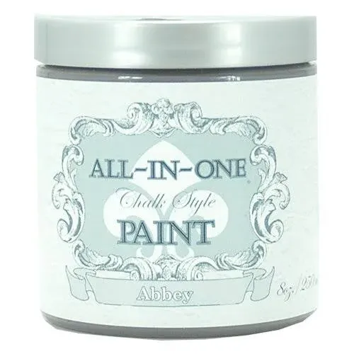 All-in-One Paint, Abbey (Warm Gray), 8 fl oz Sample. Plus Our Top 30 Color Selector Card. Durable Cabinet and Furniture Paint. Built in Primer and Top