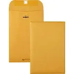 Quality Park Gummed Kraft Clasp Envelopes - Clasp - #55 - 6" Width x 9" Length - 28 lb - Gummed - Kraft - 100 / Box - Kraft