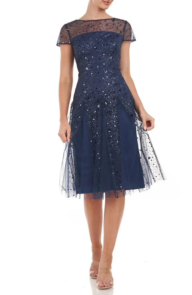 JS Collections Women's Alyssa Godet Cocktail Dress