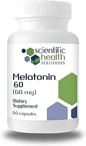 Melatonin 60mg | High Dosage Melatonin in Easy-to-Swallow Capsules | Vegan, Non-GMO & Gluten-Free | US-Made Extra Strength Melatonin (Single)