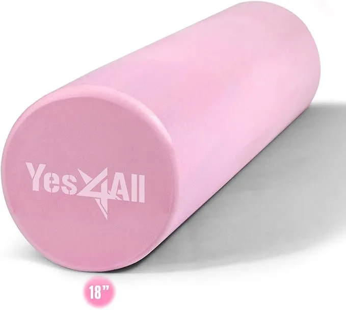 Yes4All EVA Medium Density Foam Roller for Back - Round Back Roller for Exercise, Yoga & Pilates 12/18/24/36 inch