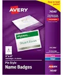 Avery Clip-Style Name Badge Holder with Laser/Inkjet Insert