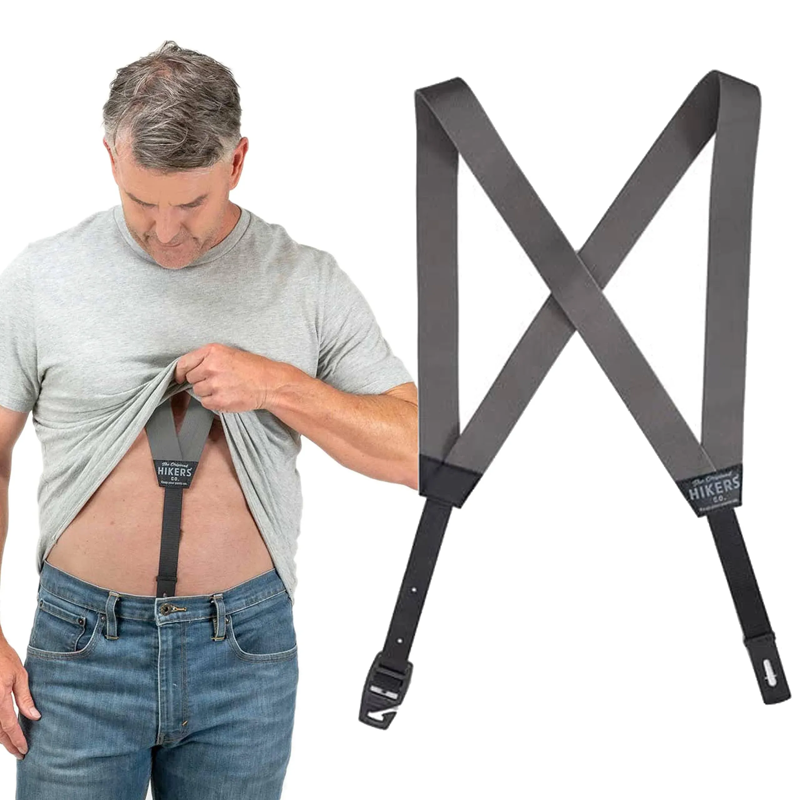 Original Hidden Suspenders for Men Under Clothes - Button Fly