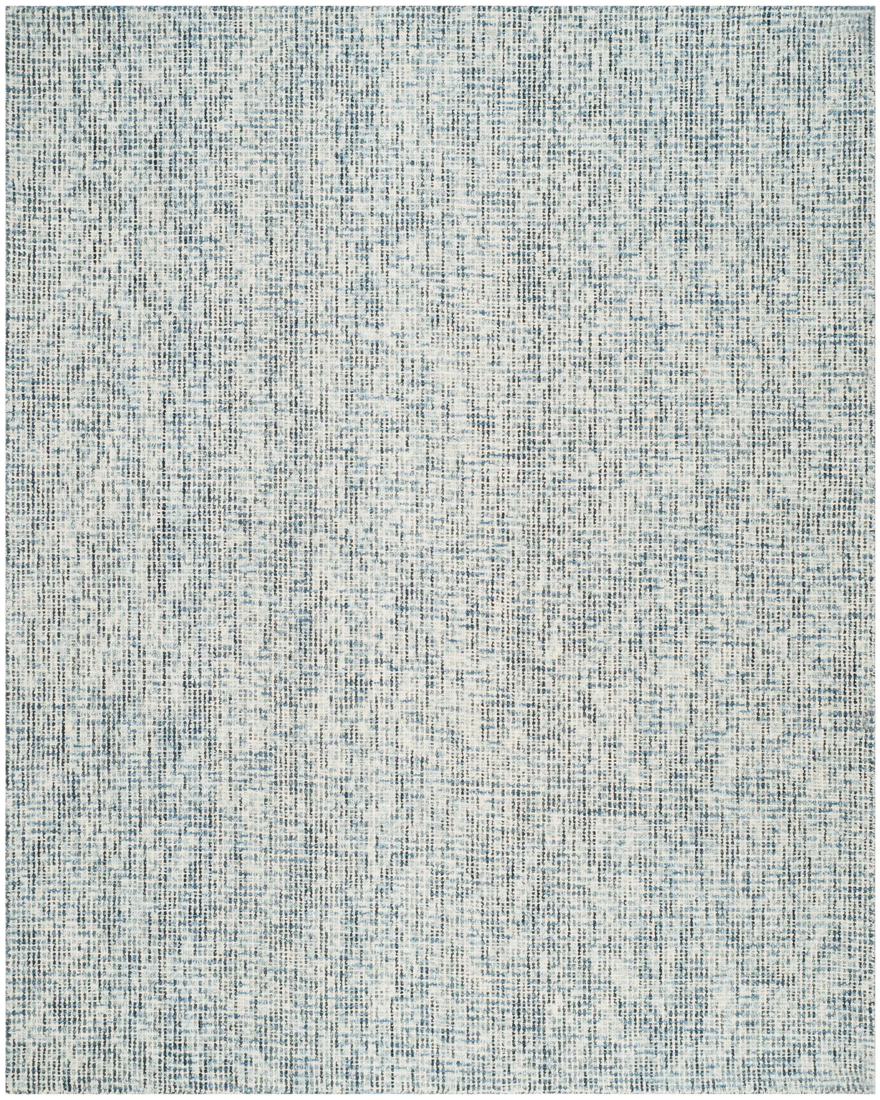 SAFAVIEH Abstract Collection Area Rug - 10' x 14', Blue & Charcoal, Handmade Wool, Ideal for High Traffic Areas in Living Room, Bedroom (ABT468B)