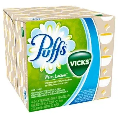 Puffs Plus Lotion Facial Tissues, Vicks, 2 Ply - 48 tissues