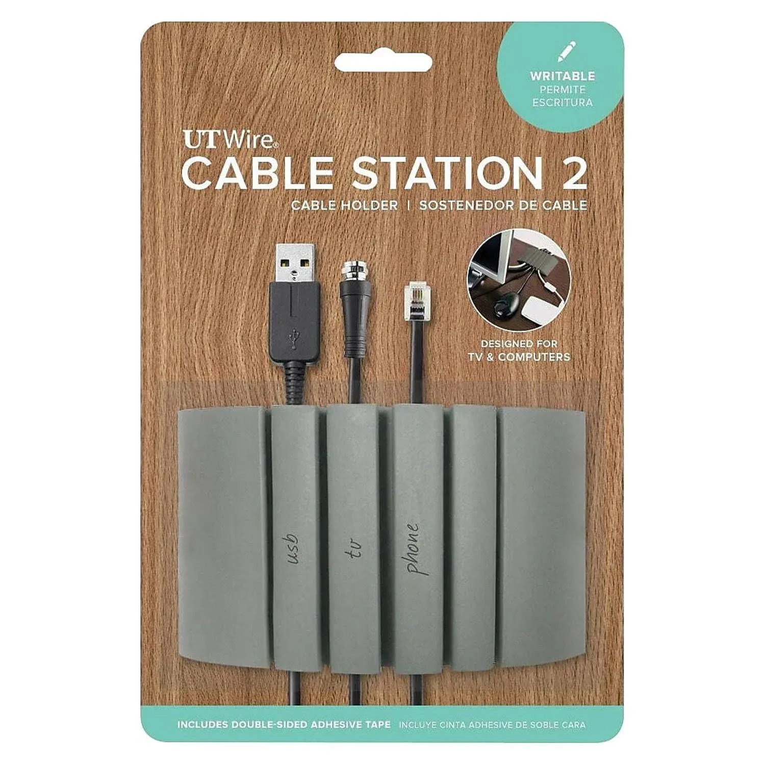 UT Wire Gray Cable Station 2, 4.75 x 2.75 inch