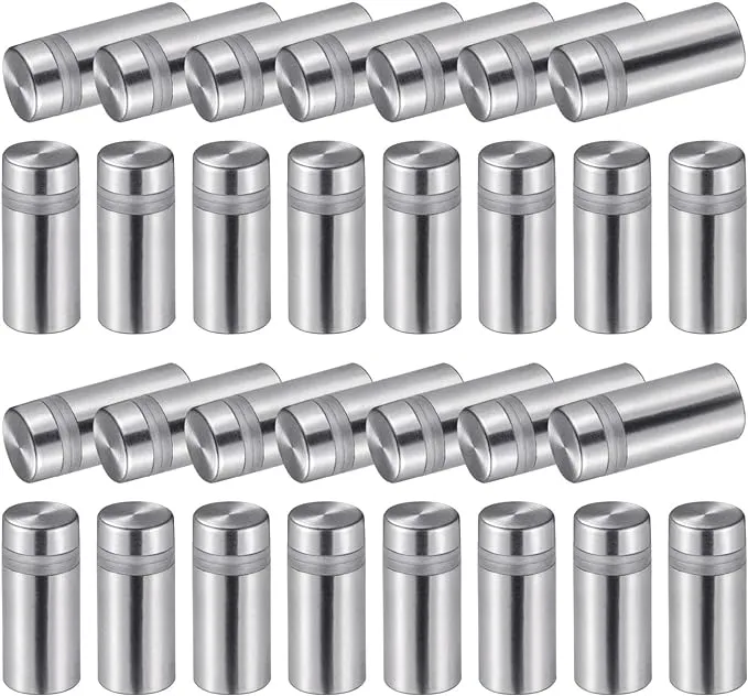 Favide 48 Packs Sign Standoff Screws Advertising Screws Stainless Steel Wall Standoff Mounts Glass Acrylic Nail for Glass Artwork and Sign Displays (1/2 x 3/4 Inch)