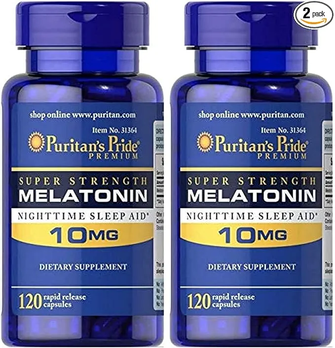 Super Strength Melatonin 10Mg Rapid Release Capsules 60-Count 2X PACKS TOTAL 120