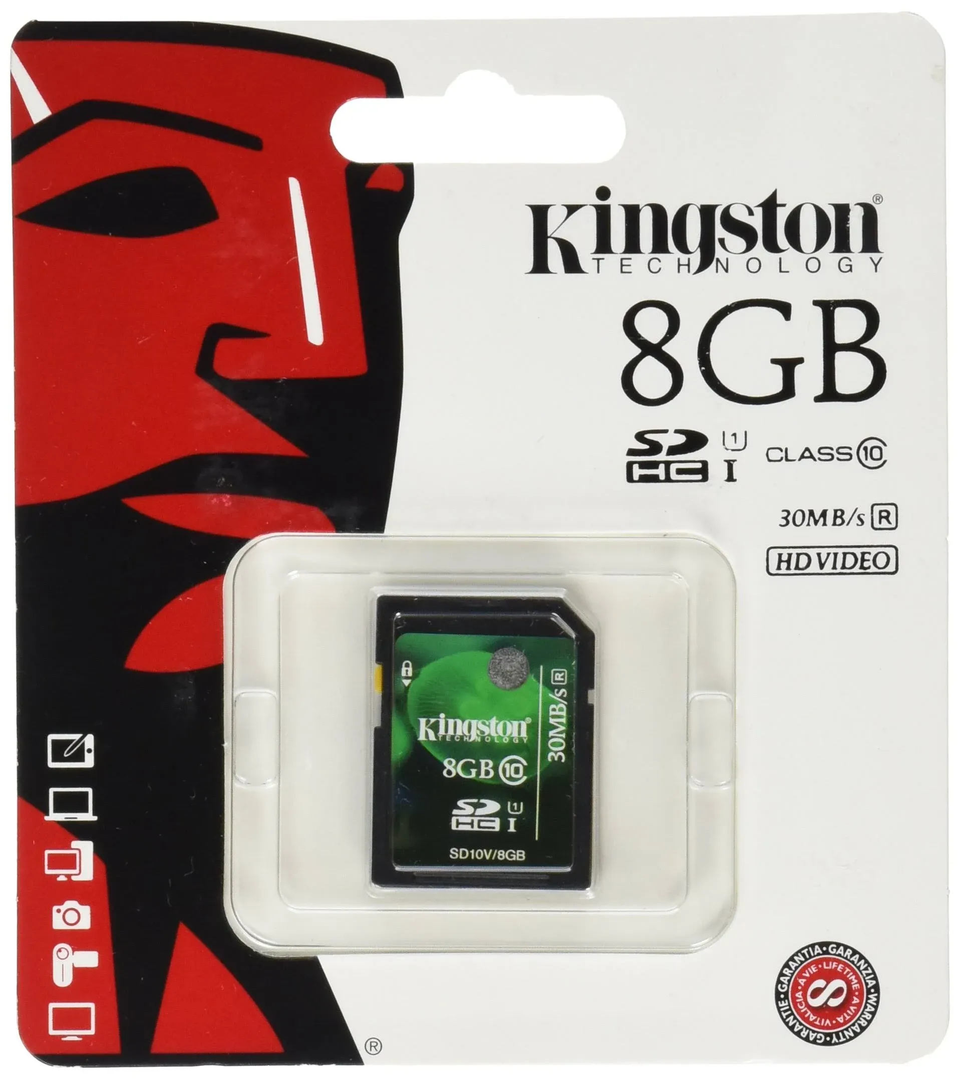 Kingston 8GB SDHC Class 10 Flash Card