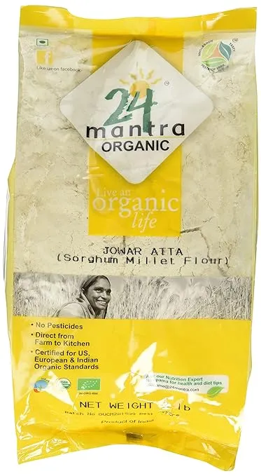 24 Mantra Organic Jowar Sorghum Flour - 2 Lb (908 Gm)