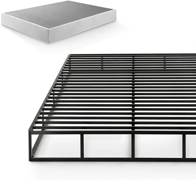 ZINUS Quick Lock Metal Smart Box Spring, 9 Inch Mattress Foundation, Strong Metal Structure, Easy Assembly, Queen, White