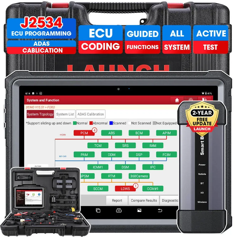 LAUNCH X431 PRO5 Elite Car Diagnostic Scan Tool J2534 Re, Online , 50+ Services