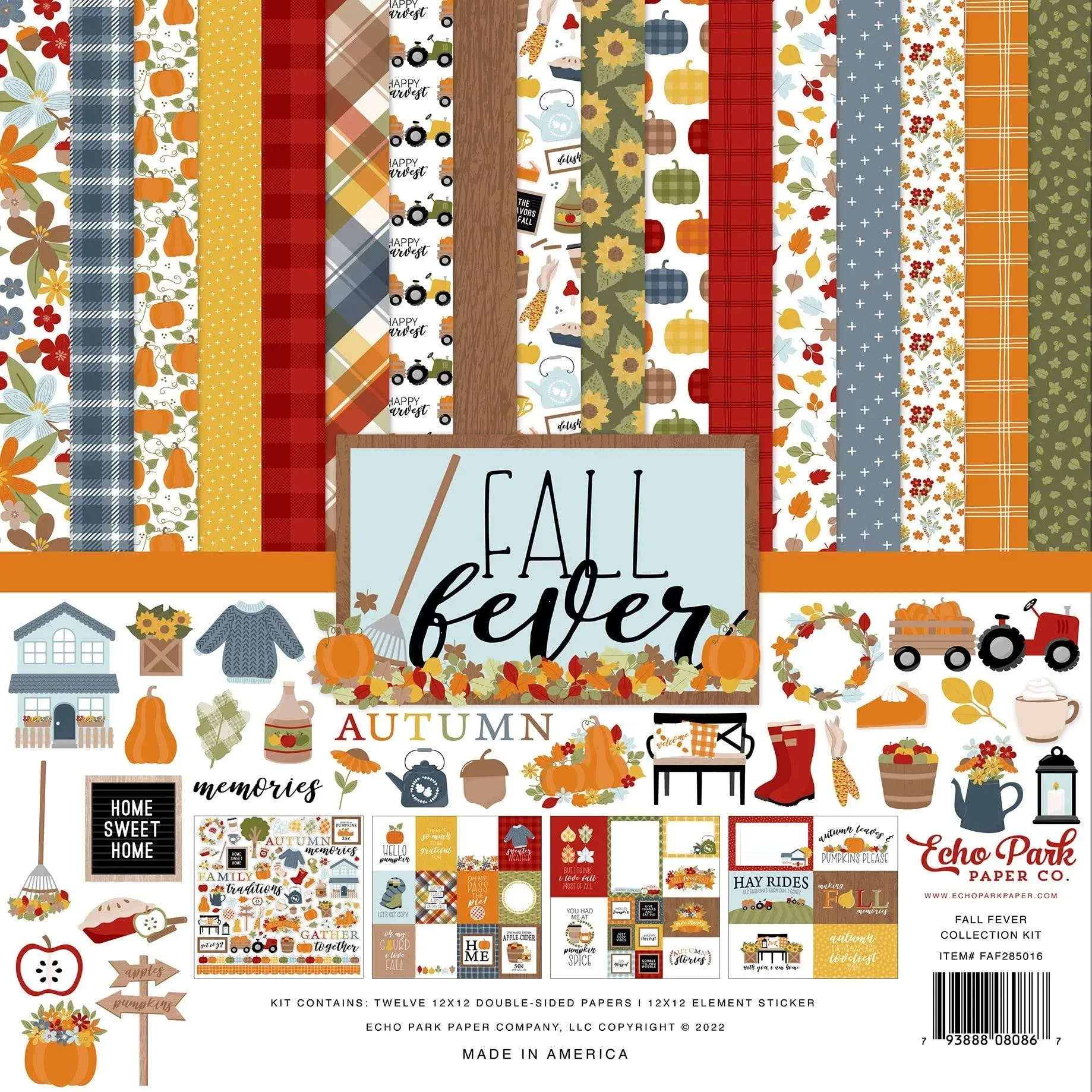 ECHO PARK PAPER COMPANY Echo Park Collection Kit 12"X12"-Fall Fever, Multicolor