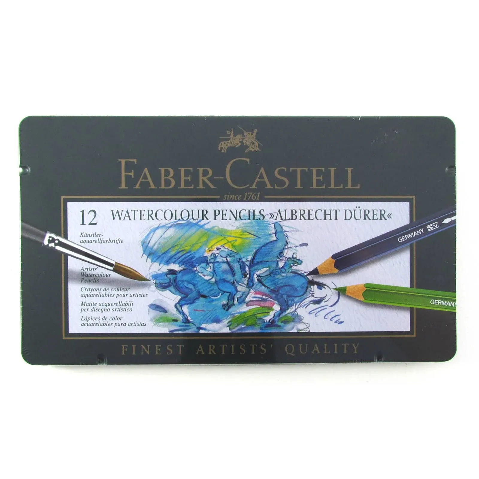 Faber-Castel FC117524 Albrecht Durer Artist Watercolor Pencils in A Tin (24 Pack), Assorted 