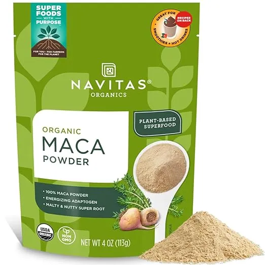 Navitas Organics Maca Powder, 8 oz. Bag — Organic, Non-GMO, Low Temp-DriedGluten-Free 