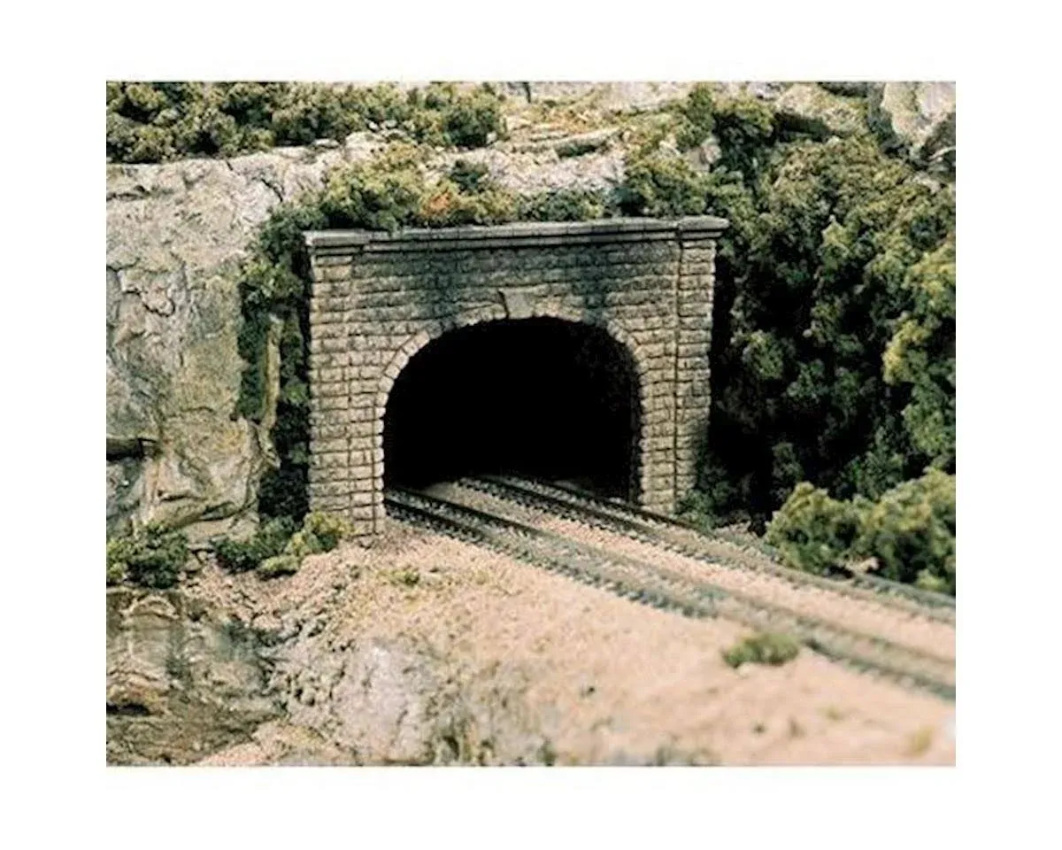 Woodland Cut Stone Double Portals (2) - N Scale - Model Railroad Tunnel - #c1157