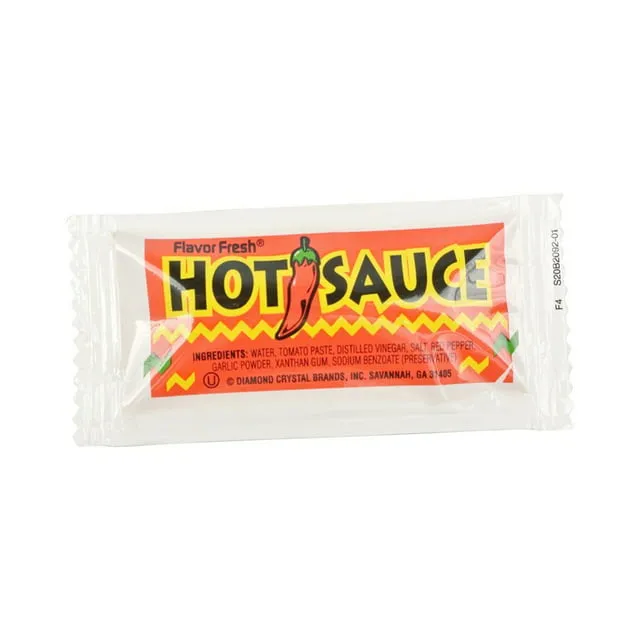 Crystal 7 Gram Hot Sauce Portion Packets, Case of 200