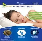 Four Seasons Essentials Body Size Pillow Protector (21" W x 55" L) – Waterproof Zippered Pillow Cover Hypoallergenic Dust Proof Pillowcase Encasement