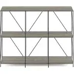 Furinno Besi 3 x 2 Industrial Multipurpose Shelf Display Rack with Metal Frame - Finn Oak