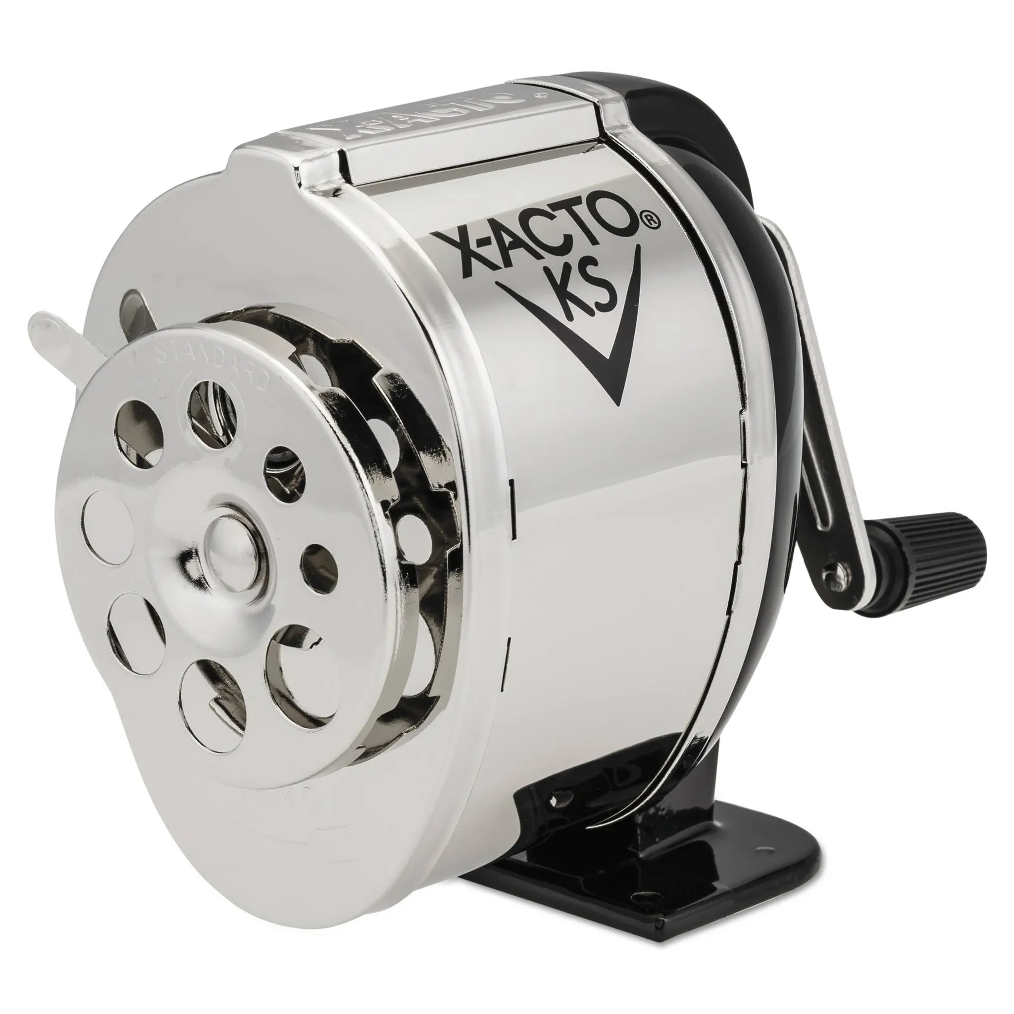 X-ACTO KS Manual Pencil Sharpener, Black/Silver (1031)