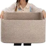 OIAHOMY 75L Large Blanket Basket, Woven Blanket Storage Basket