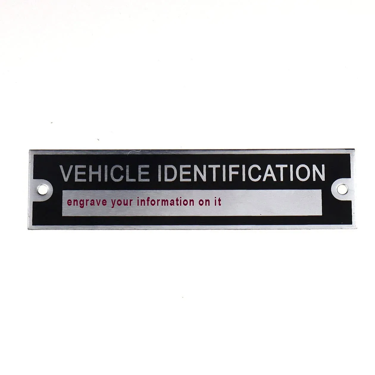 Custom Engraved Aluminum Vehicle Identification Plate Serial Tag Vin Plate Cargo Utility Flatbed Landscape Trailer Car Truck Vintage Hotrod T Bucket