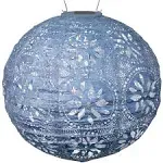 Soji Stella Boho Globe Solar Lantern 12" Blue