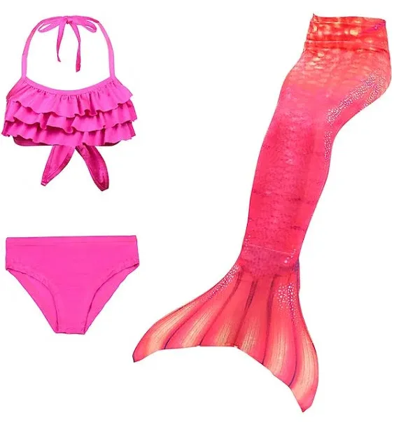 (C1, 110) New Girls Mermaid Tails Costume Flipper Swimsuit For Kids Holiday ...