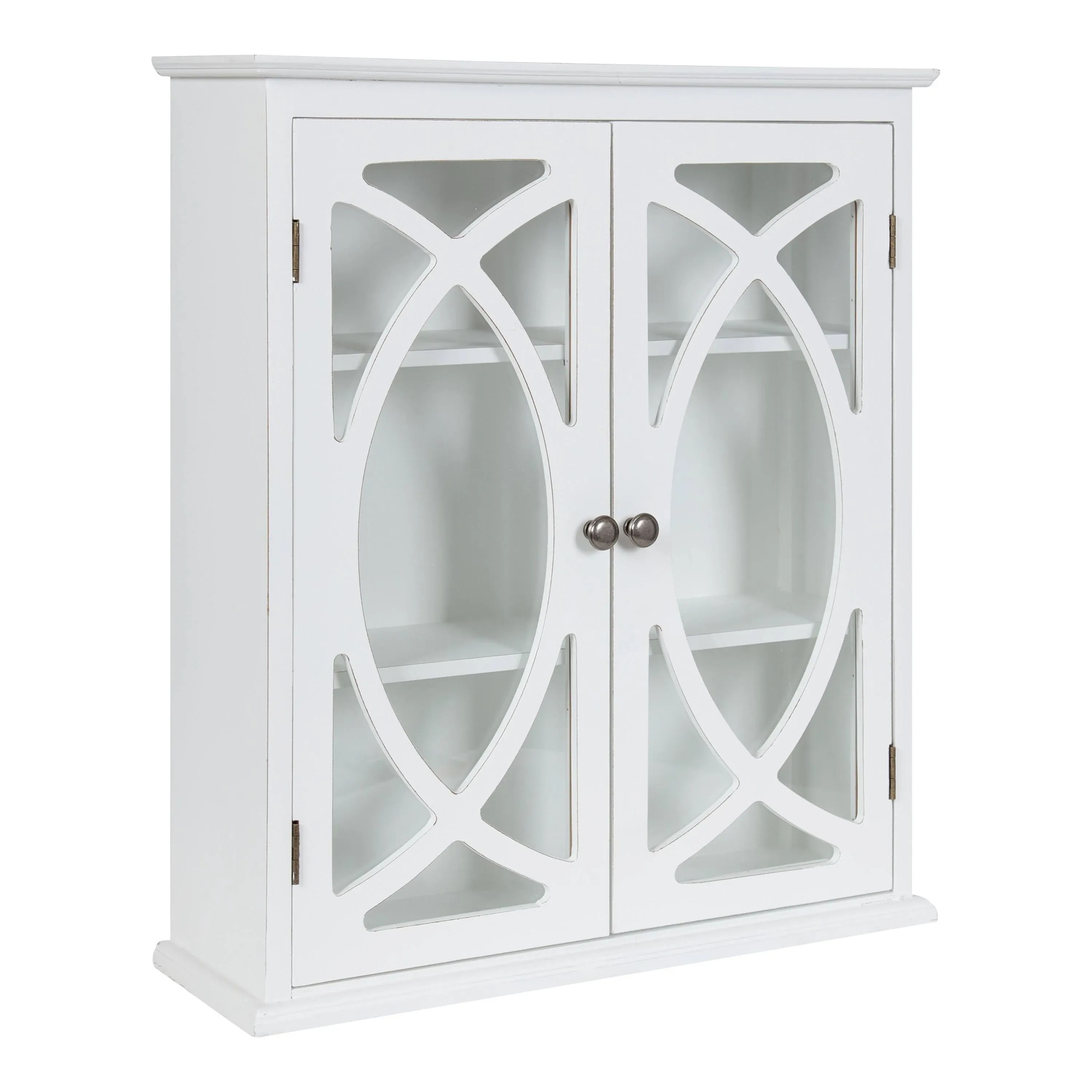 Kate and Laurel Quinlan Wood Wall Cabinet, 24 x 8 x 28, White, Decorative ...