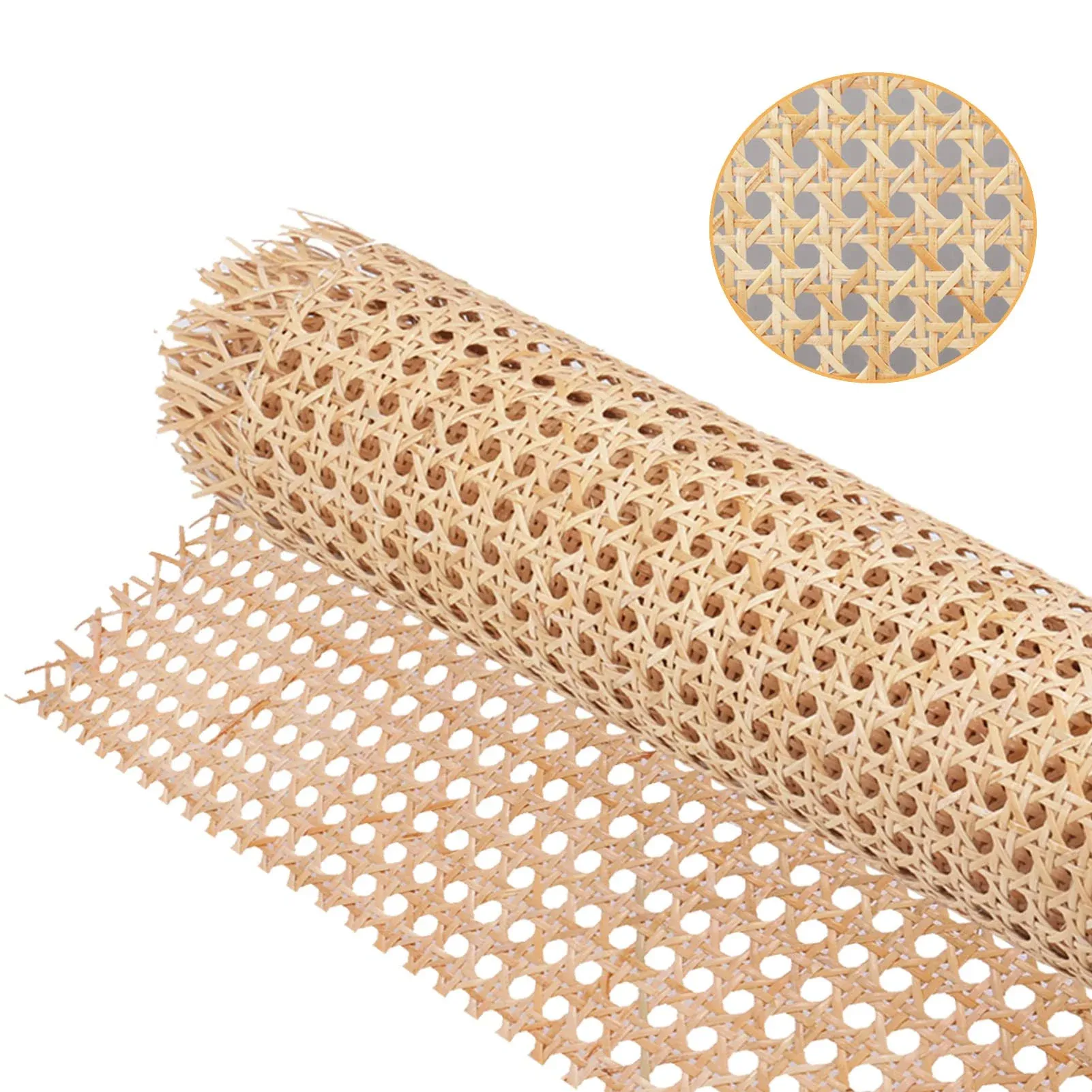 18" Width Cane Webbing 3.3Feet, Natural Rattan Webbing for Caning Projects, Woven Open Mesh Cane for Furniture, Chair, Cabinet, Ceiling