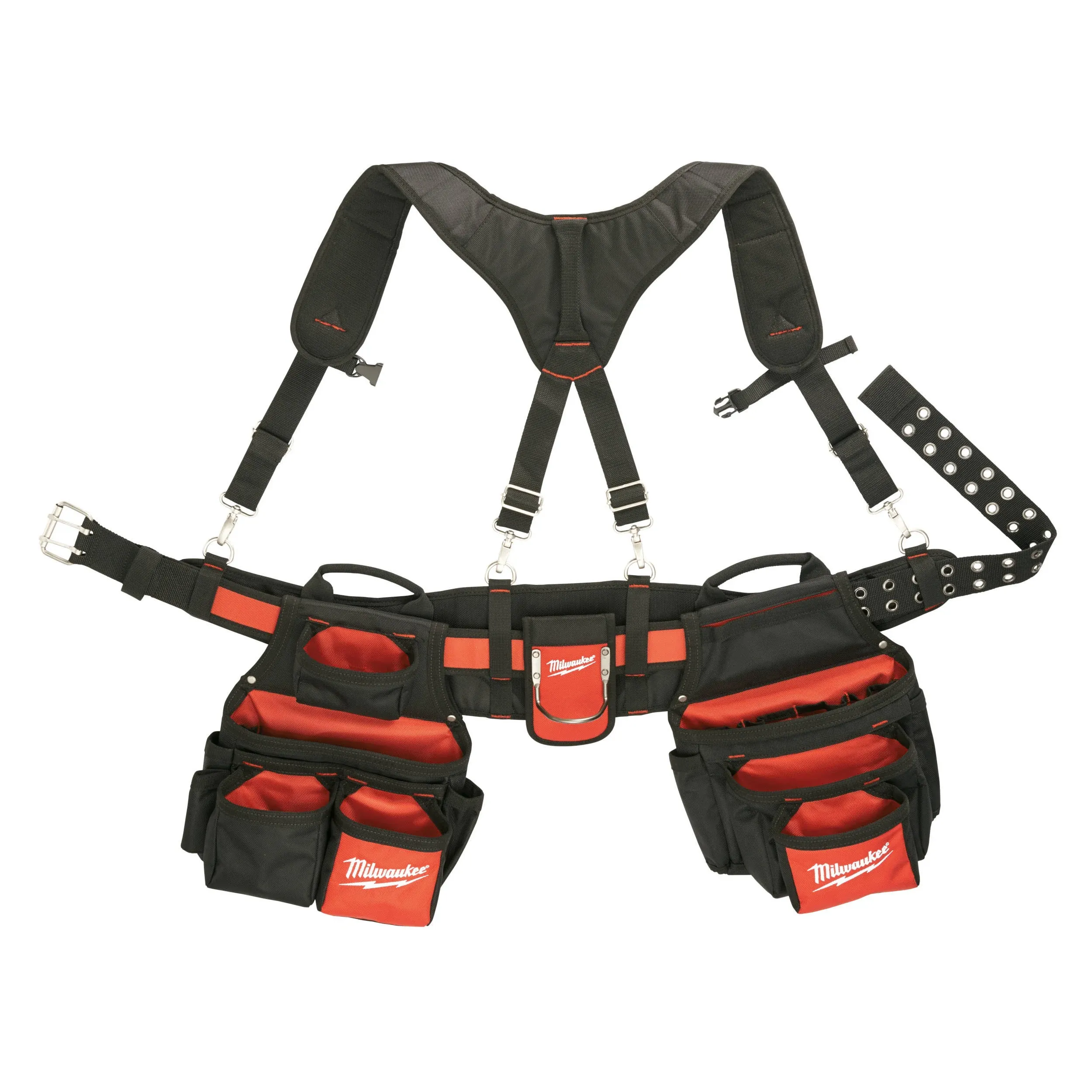 Milwaukee Tool Belt Nylon Adjustable Size 29-Pocket Storage w/ Suspension Rig