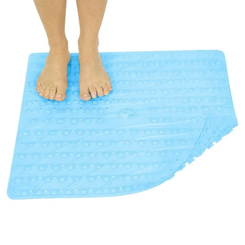 Vive Shower Mat - Non Slip Tub Bathtub Grip, 22" by 22", Square Large Suction Cup Floor Traction Skid Pad for Stalls- Textured Rubber with Drain Hole, Bathroom Accessories, for Elderly, Kids, Safety