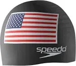 Speedo Flag Silicone Swim Cap, Black